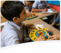 Child engaged with a puzzle